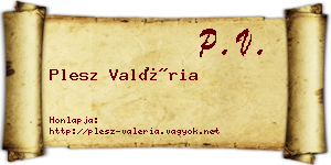 Plesz Valéria névjegykártya