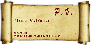 Plesz Valéria névjegykártya