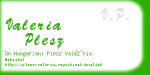 valeria plesz business card